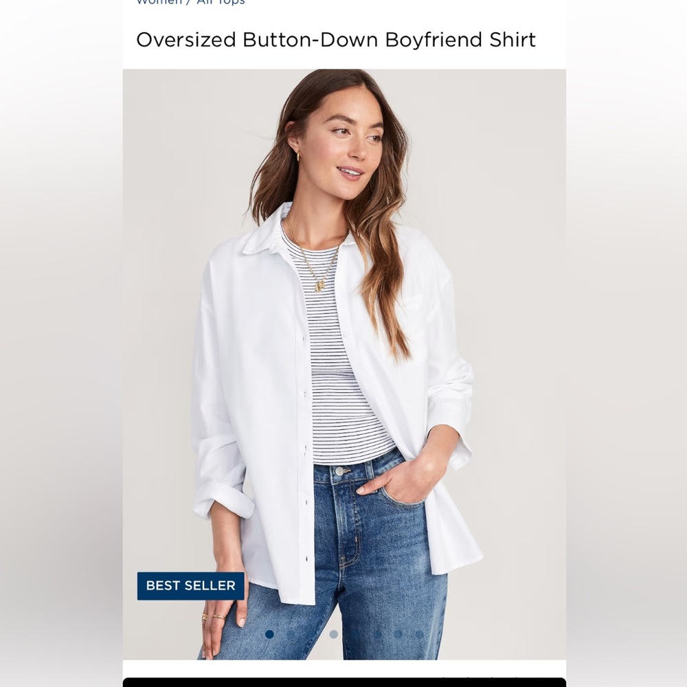 NWT White Old Navy Button down - the boyfriend shirt
